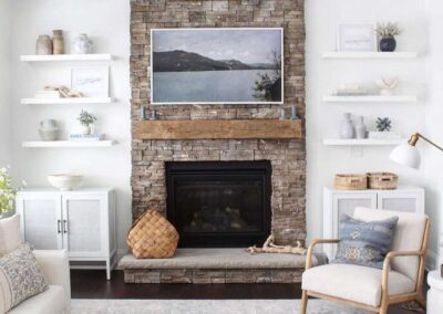 Casa di Sassi Matera Kwick Stack living room fireplace