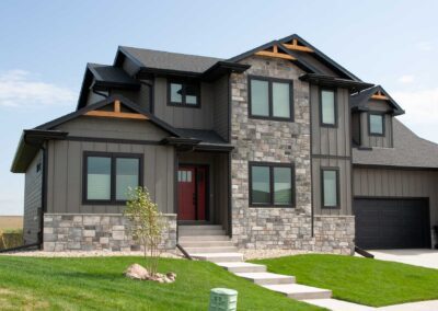 Turin Volterra Accent wall on the exterior of a modern farmhouse style home.